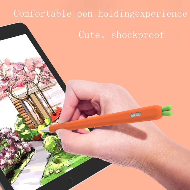 Милый силиконовый чехол-карандаш с морковкой для Apple Pencil 2/1 чехол для iPad планшета стилус защитный чехол с мультяшным рисунком