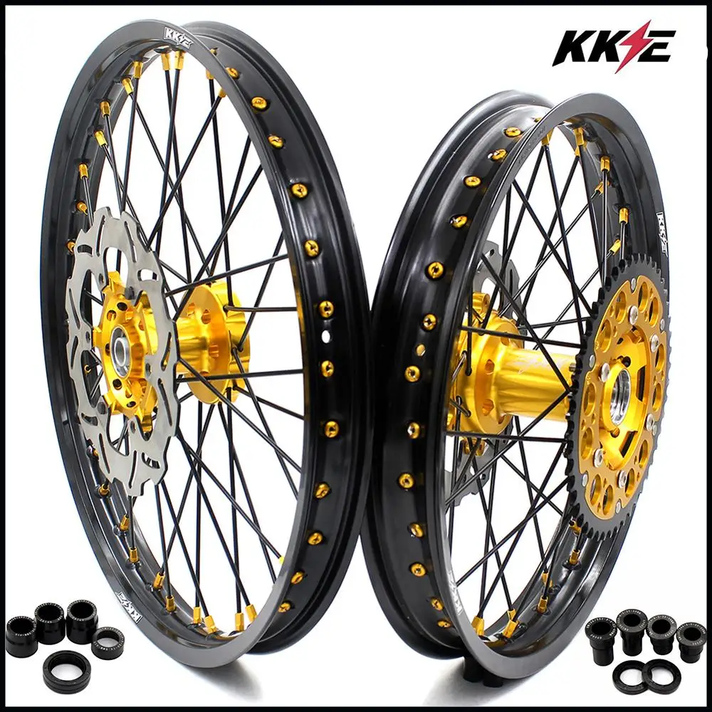 Полный набор колес KKE 21/19 для SUZUKI RM125 2001 2007 RM250 2008 MX велосипеды грязи Золотая соска