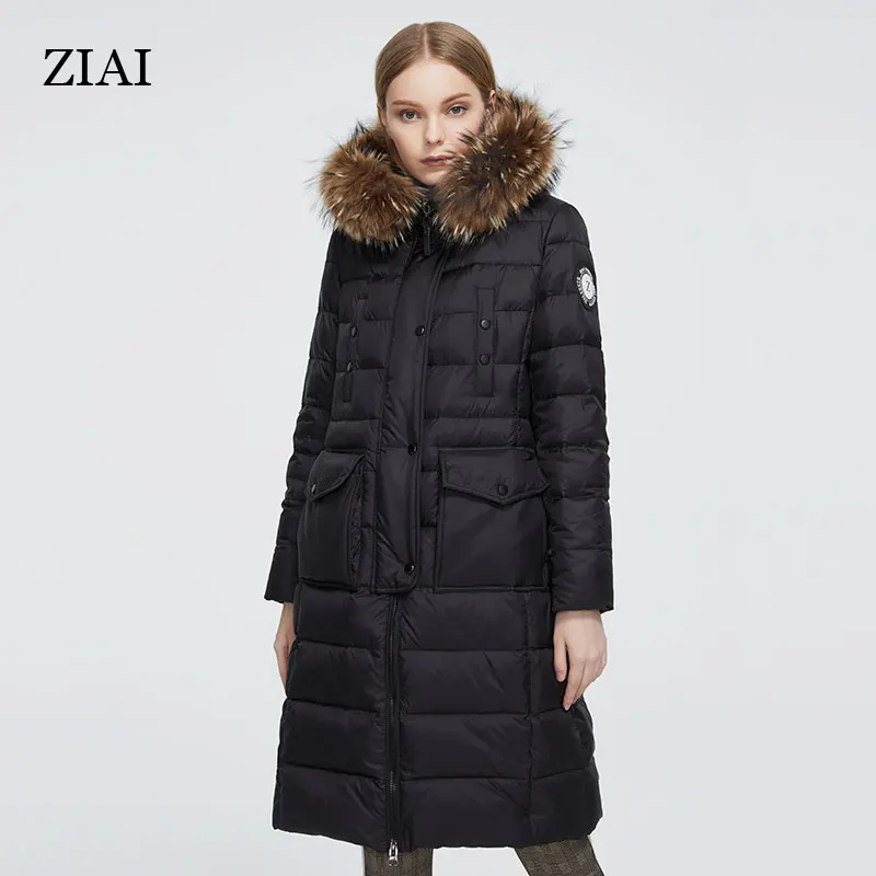 Новинка 2021 женская зимняя длинная хлопковая куртка ZIAI теплая и удобная