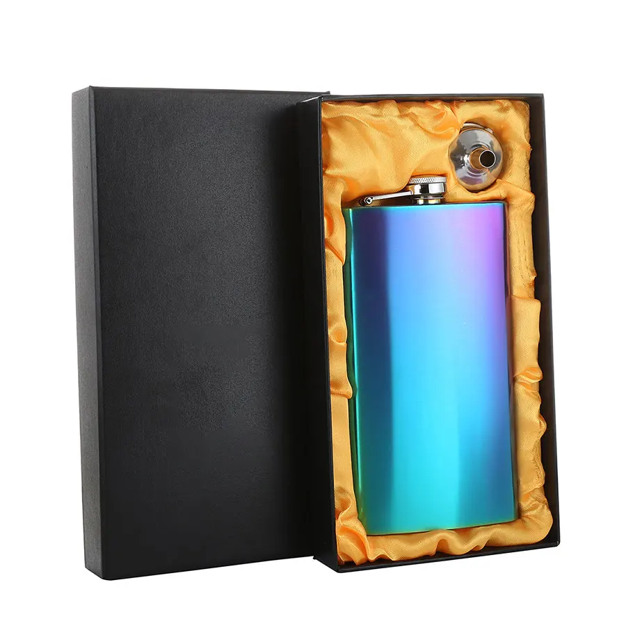 Rainbow and Box XYKIT Новое поступление 12 унций спиртовая фляжка из нержавеющей стали мини-фляжки для улицы портативная фляжка для вина - Цвет: Rainbow and Box