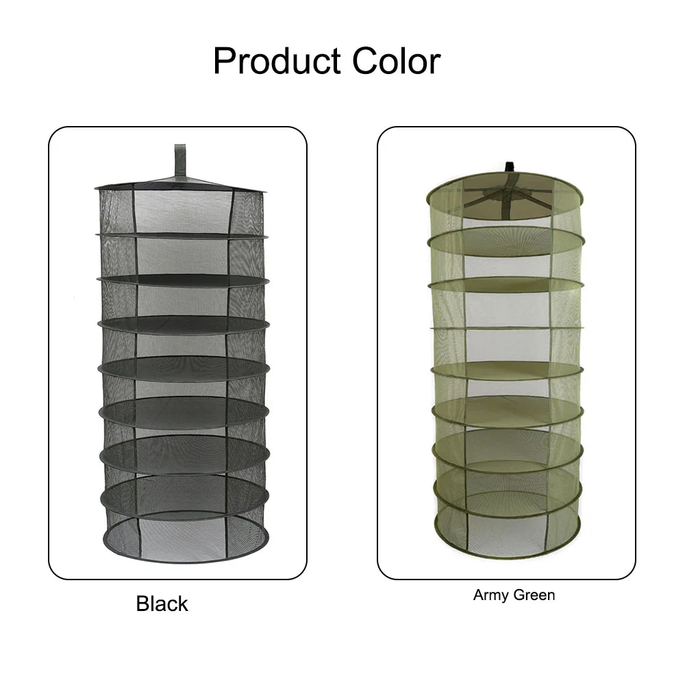 

Herb Drying Net 6 Layers Foldable Fabric Fishing Net Hanging Basket Dry Rack Bag Mesh Dryer for Herbs Flowers Plants Buds