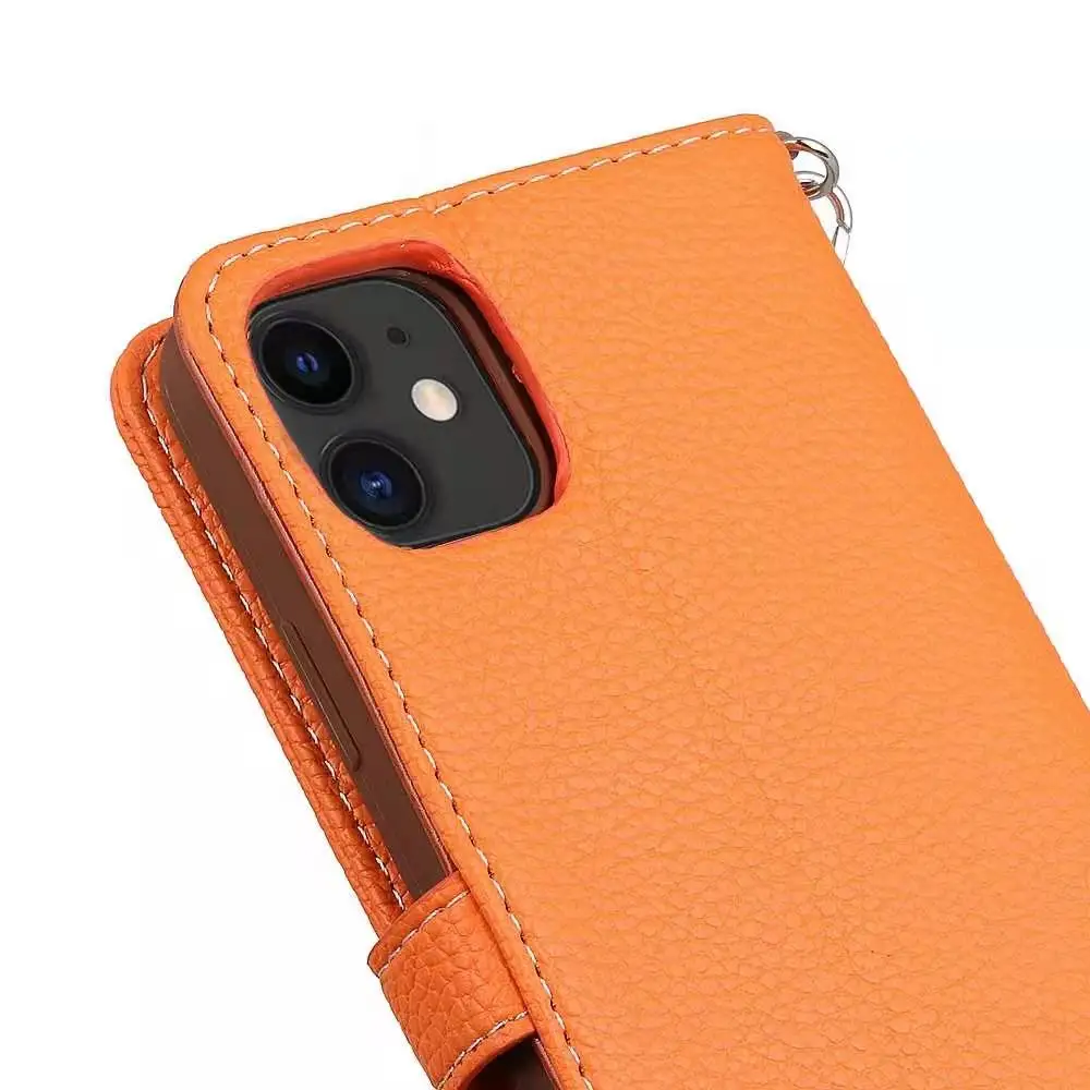 super luxury litchi leather filp cases for iphone 13 12 11 pro xs max 7 8plus xr brand wallet cover cute dangler phone accessory free global shipping