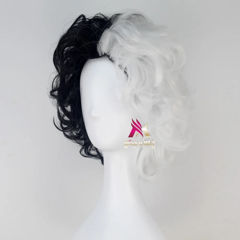 Новинка черно-белые пушистые короткие Многослойные синтетические парики 101
