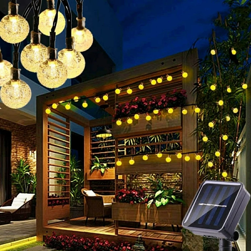 

20/30/50 LED Solar Light Outdoor Crystal Ball Solar Lamp Waterproof Fairy String Lights Garlands For Christmas Garden Decoration