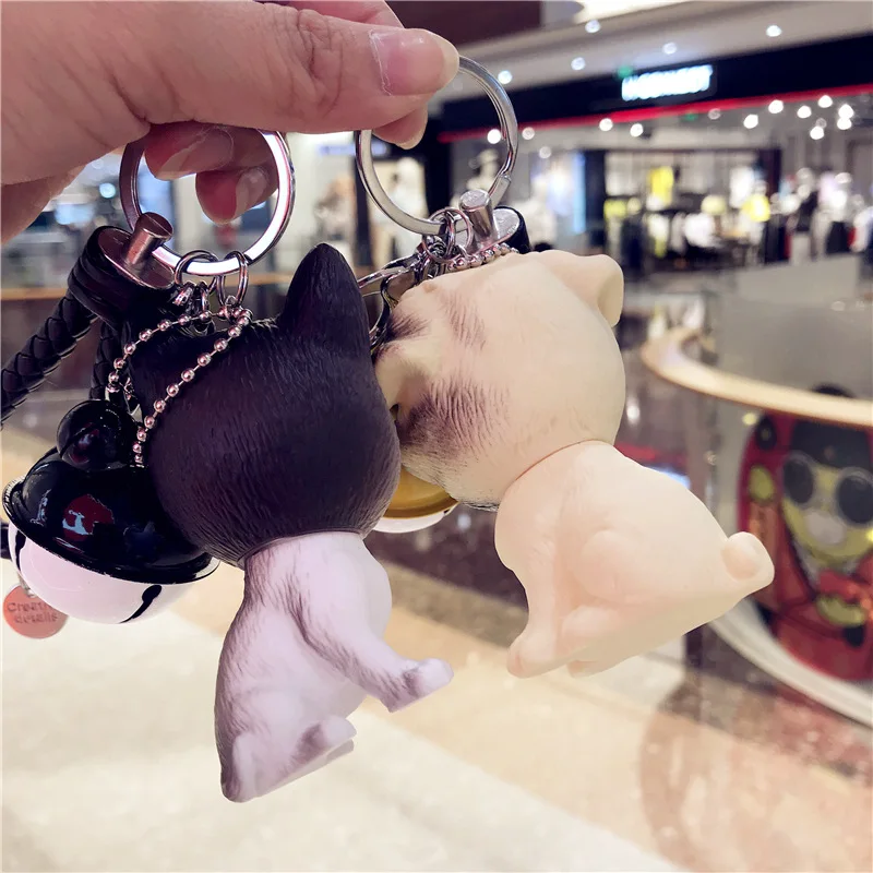 

2021 Cute Husky Pug Puppy Pendants Key Ring Handbag Purse Charms Pendants Key Ring Car Keychain Bag Charm Keyring