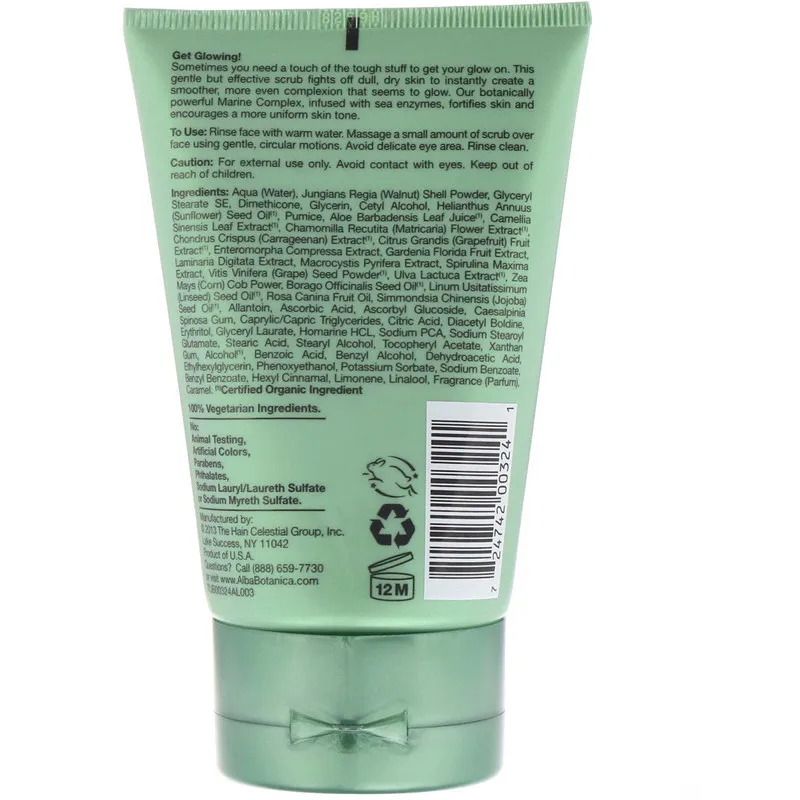 

Alba Botanica, Even Advanced, Enzyme Scrub, Sea Algae, 4 oz (113 g)