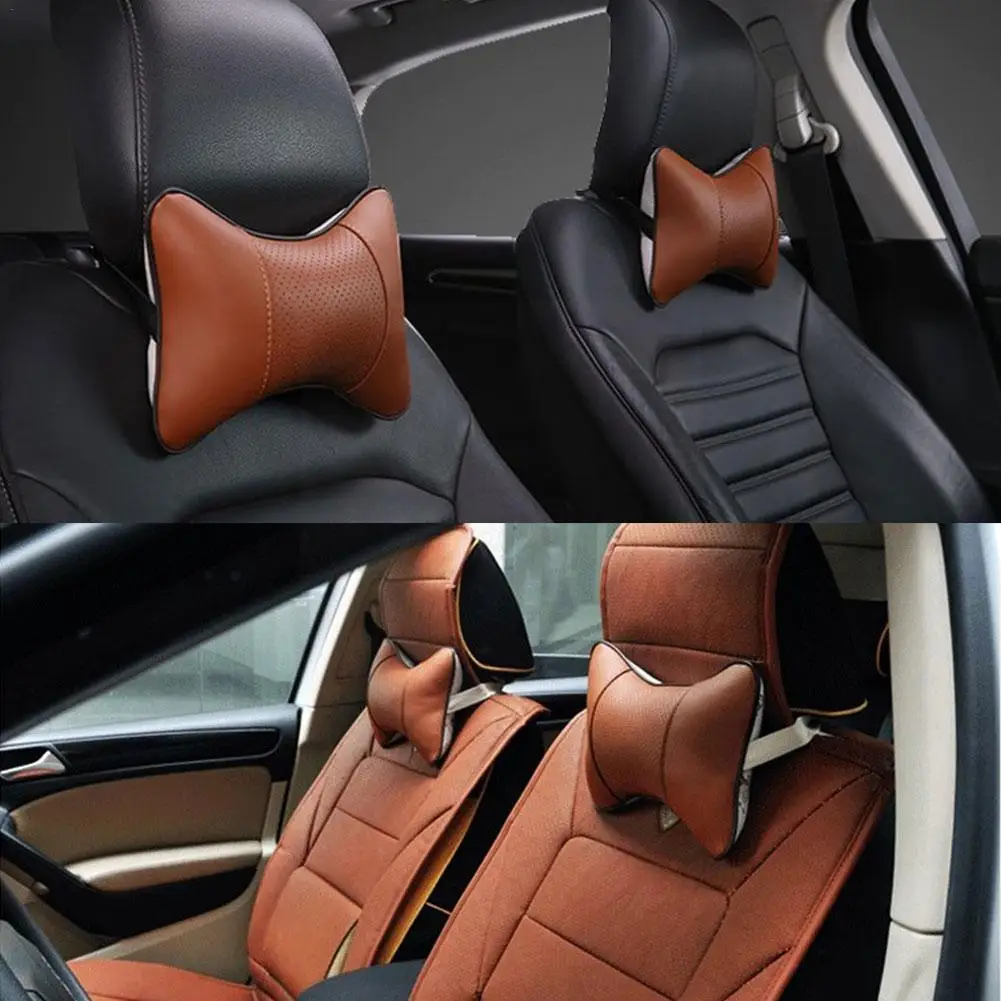

2pcs Car Headrest Pvc Leather Neck Headrest Protector Shipping Free Cushion Backrest Protector Pillow Neck Universal Headre S8i5