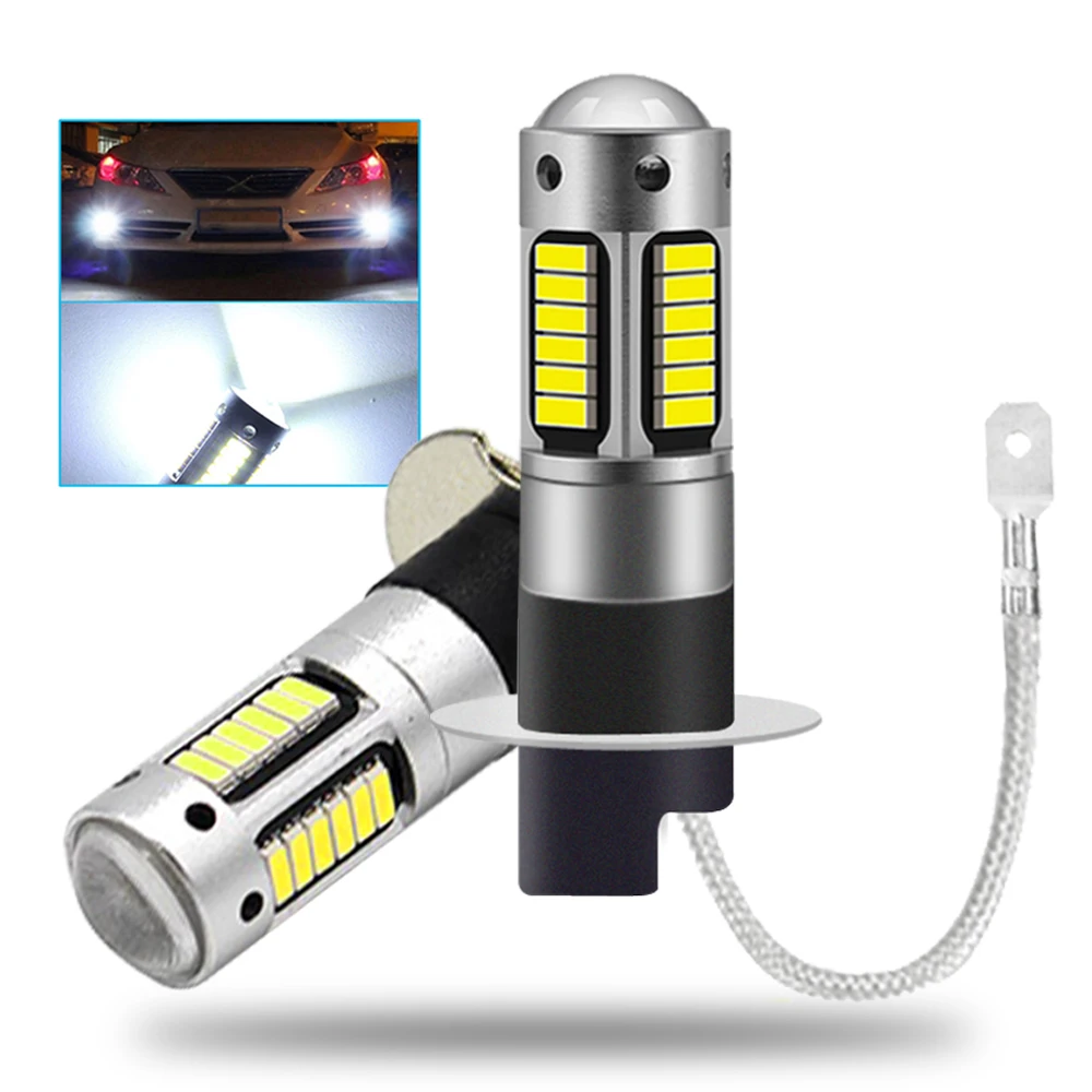 

2pcs H1 H3 880 881 H27W2 H27/1 LED Fog Bulbs Car DRL Light LED Daytime Running Light DRL Lamp Drving Bulb Auto 12V 6000k White