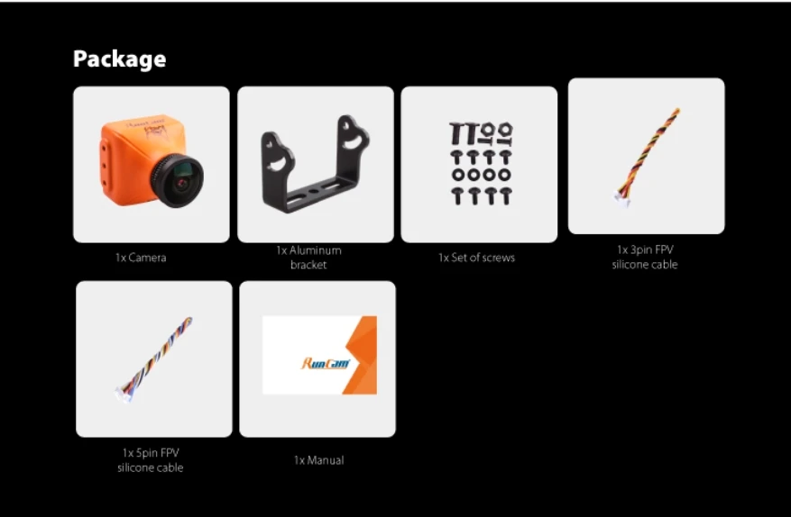 

RunCam Night Eagle 2 Pro 800TVL FPV Camera 1/1.8" CMOS Sensor NTSC / PAL Switchable for RC FPV Racing Drone Quadcopter diy toys