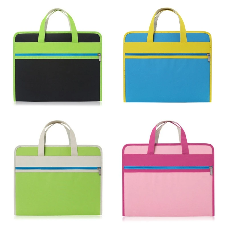 

Waterproof Oxford Canvas Expanding Files Folders 13 Pockets with Colored Labels Handle Portable Document Holder Bag