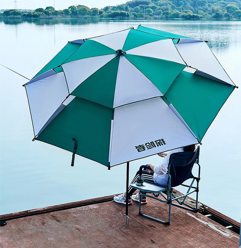 Портативный Большой утолщенный зонт для рыбалки с сумкой переноски двухслойный