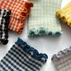 Милые носки в полоску с рюшами frilly, женские носки, женские носки в Корейском стиле