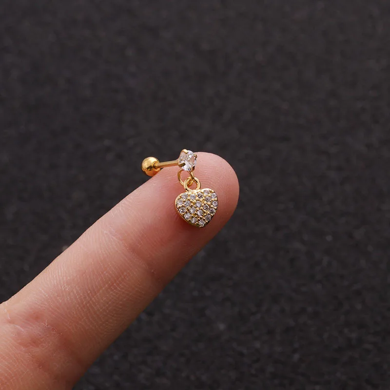 1 PCS Trendy Mix Design Gold Color Wing Star Cross Heart Pendants Drop Earrings Simple Stainless Steel Bar Ball Ear Bone Cuff | Украшения и