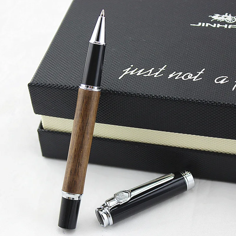 JINHAO металлическая + деревянная Роскошная шариковая ручка серебряный зажим