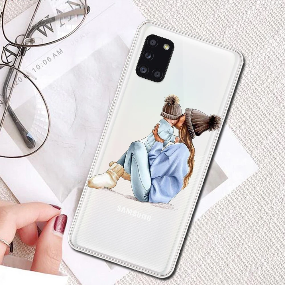 Чехол для Samsung Galaxy A31 Mon дочка Tpu прозрачный чехол родителя и ребенка 31 телефона