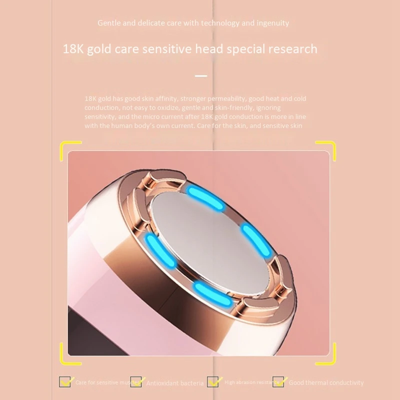 

Hot and Cold Small Bubble Beauty Instrument Household Ion Color Light Mini Current Facial Introduction Instrument