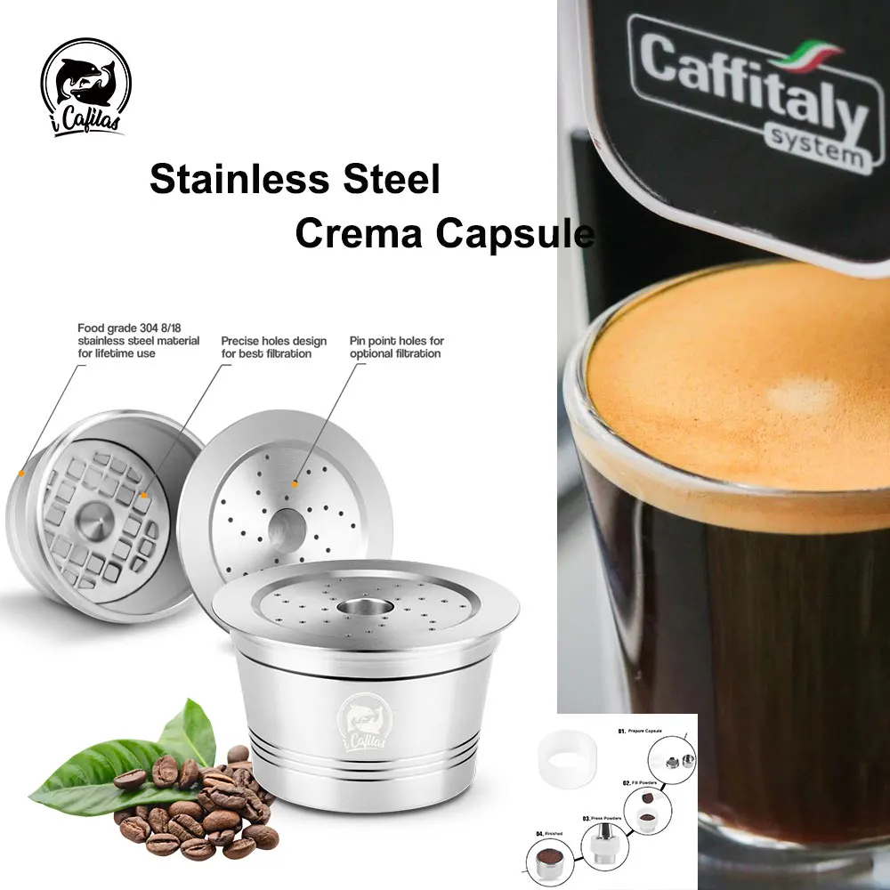 Icafilas многоразовые кофейные капсулы для кофеина из нержавеющей стали фильтр кофе