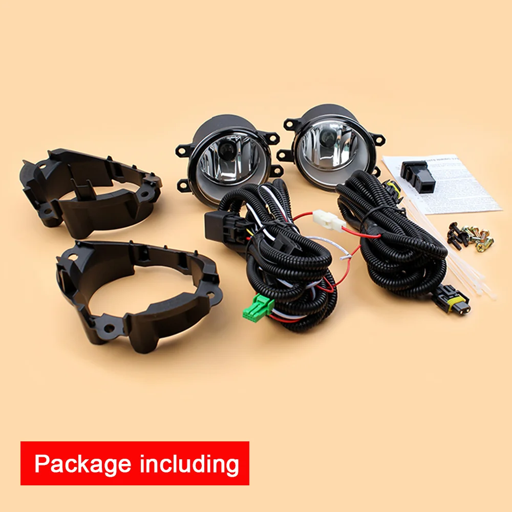 1 пара автомобильных противотуманных фар в сборе с хромированной крышкой