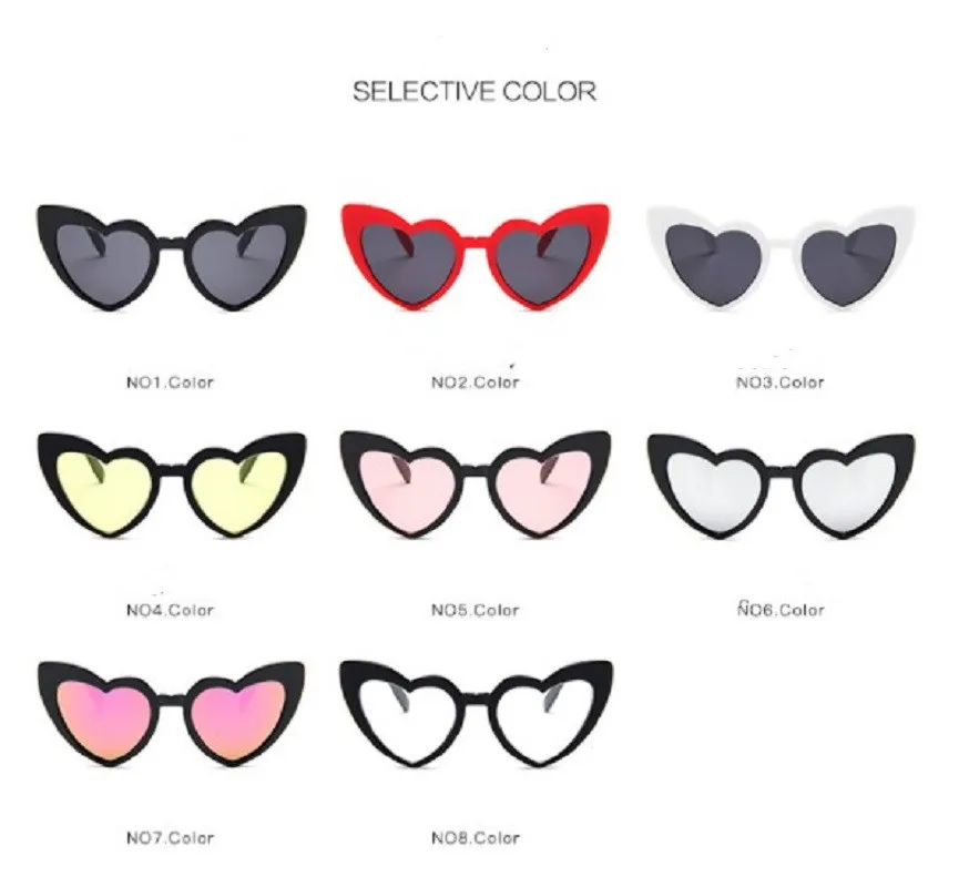 Женские солнцезащитные очки love милые трендовые ретро в форме сердца