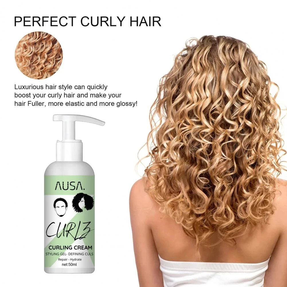 

Curl Booster Defining Cream Hair Curling Enhancer Moisturizing Styling Repair Curling Essence Hair Care Elastin Setting Cream