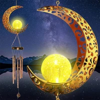 led wind chime solar light hanging lamp waterproof moon night lights outdoor windchime light for patio yard garden decor gifts
