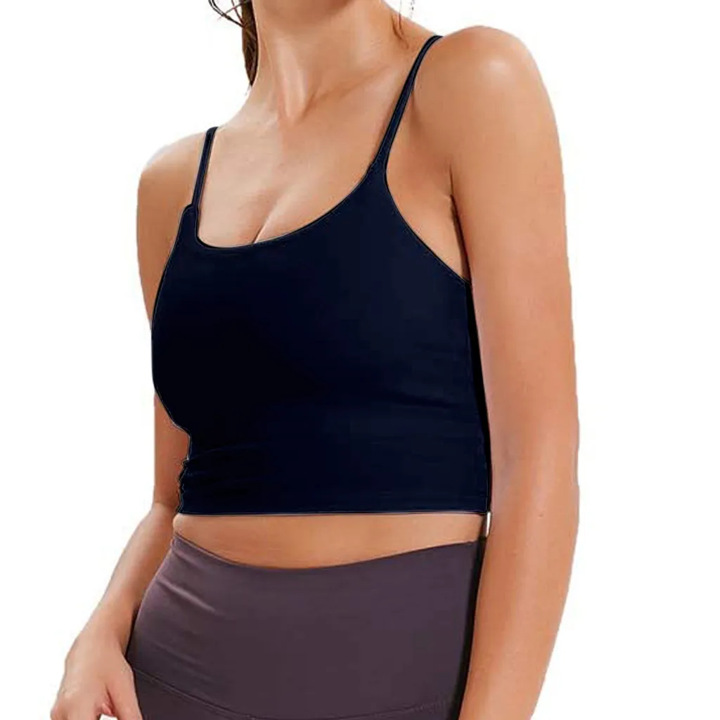 Кроп-Топ женский без рукавов повседневная майка с накладками для груди короткий