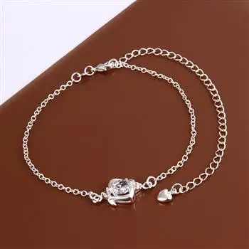 

Fashion SilverJewelry Hot Selling Art Water Drop Anklet 2021 New Zircon Jewelry