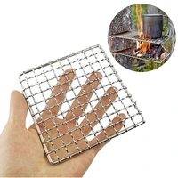 camping grill grate 304 stainless steel mesh grill bushcraft grill camping grate for fire cooking bbq backpacking campfire rated