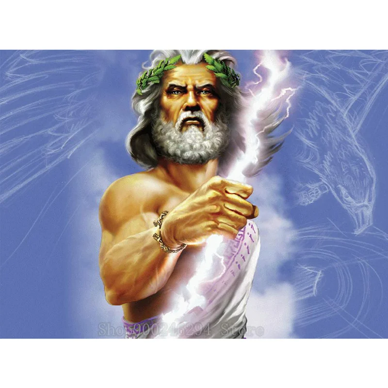 Алмазная картина квадратная круглая религиозная греческая мифология Zeus вышивка