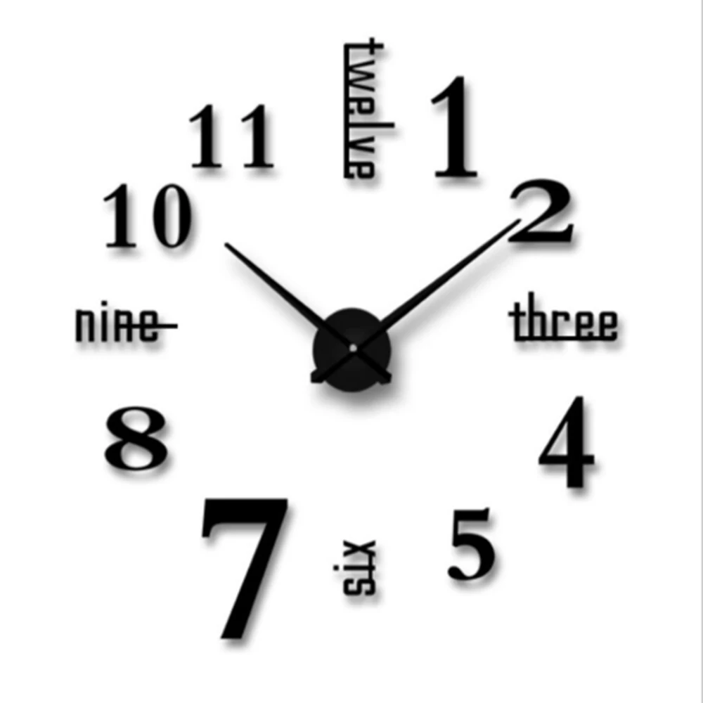 

DIY Wall Clock 3D Mirror Surface Sticker Home Office Room Decoration Elegant Exquisite Decoration 100% Brand New High Quality