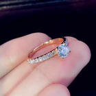 Новые модные обручальные кольца с кристаллами для женщин элегантные кольца с белым фианитом класса ААА женские свадебные украшения