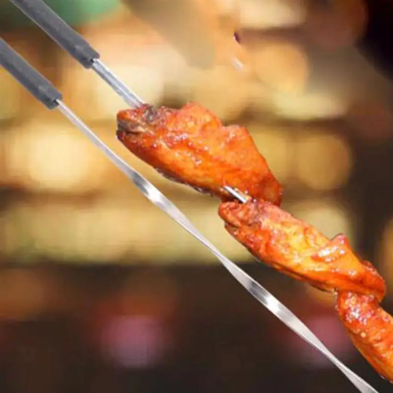 8 шт барбекю палки Открытый вилка толстые инструменты для иглы вилки дома |