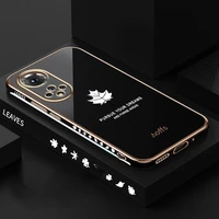luxury maple leaf pattern plating case for honor 50 50se 50pro 30s 30 30pro 30lite 20 20pro 9x 9xpro fashion soft silicone cover