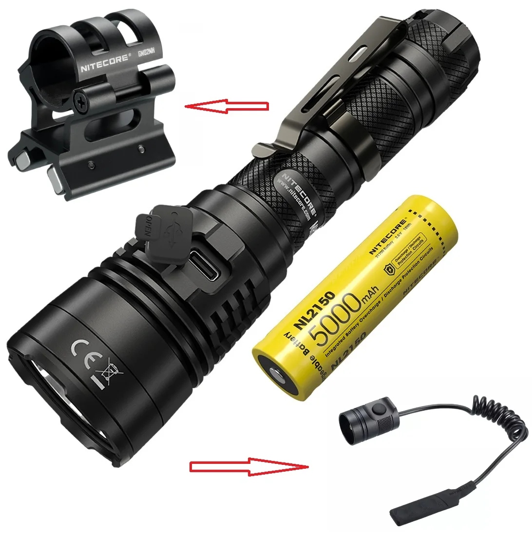 Original NITECORE MH25S LED Flashlight 1800Lumen USB-C Rechargeable Flashlight with 5000mAh Battery for Outdoor Camping Hunting