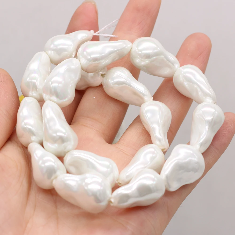 High Quality White Water Drop Shape Shell Bead Jewelry Making DIY Necklaces Earrings Bracelets Accessories Gifts 15x25mm 15x22mm