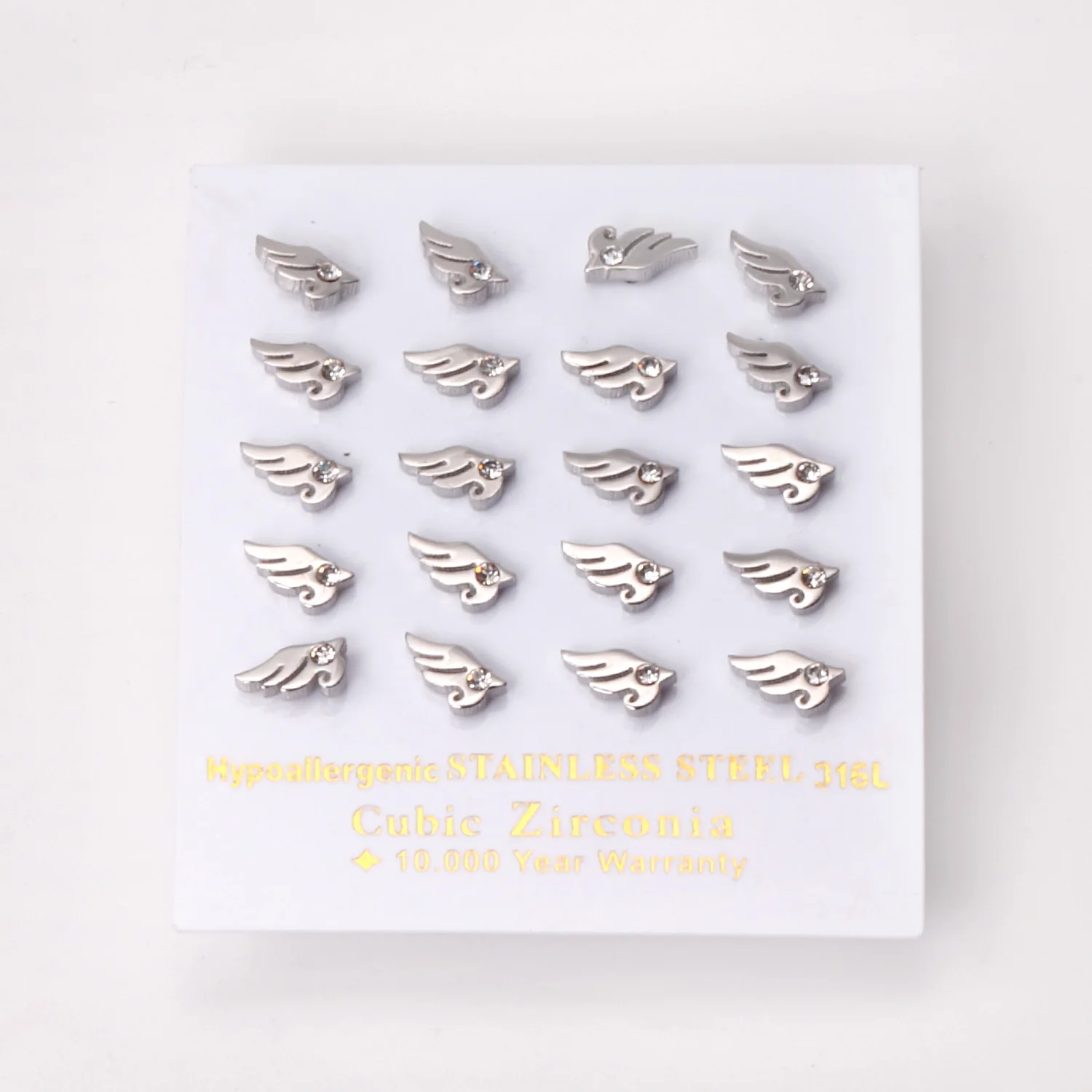 10 пар в комплекте Маленькие серьги пирсинг аксессуары крылья с украшением виде