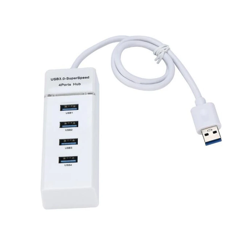 

4 Port USB 3.0 Hub Portable High Speed 5Gbps Charging Plug Adapter Concentrator USB Splitter for PC Laptop