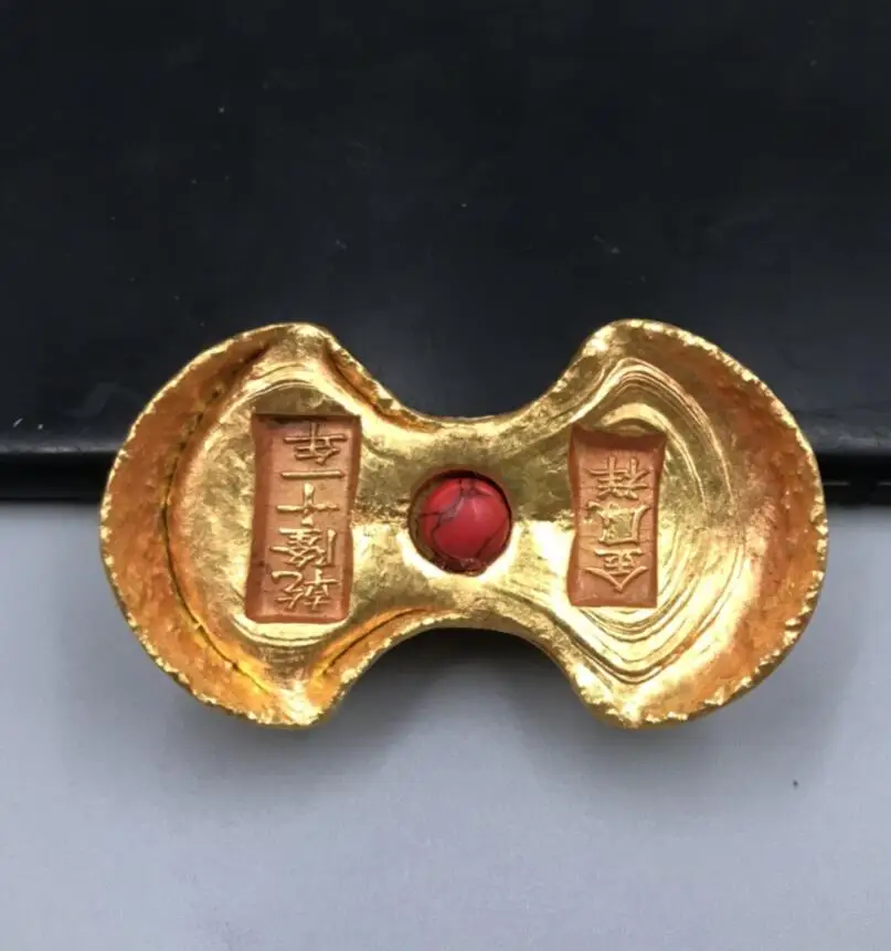 

Archaize Pure brass inlay gem imitation gold Ingots small crafts statue
