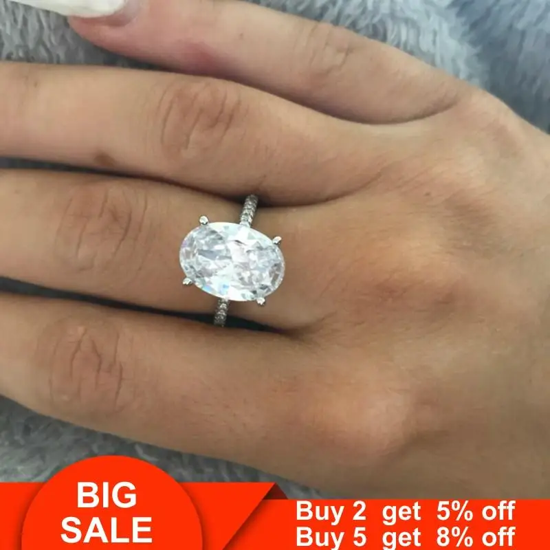 

Женское кольцо из серебра 925 пробы с фианитом 3ct