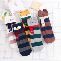 2021 autumn winter socks new straight board cartoon series cat and dog cute christmas socks in the middle cotton recommended