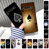 ace family poker king queen phone case for samsung s10 s20fe s9 s30 s20ultra s21plus note8 note9 note10plus note20 ultra cover