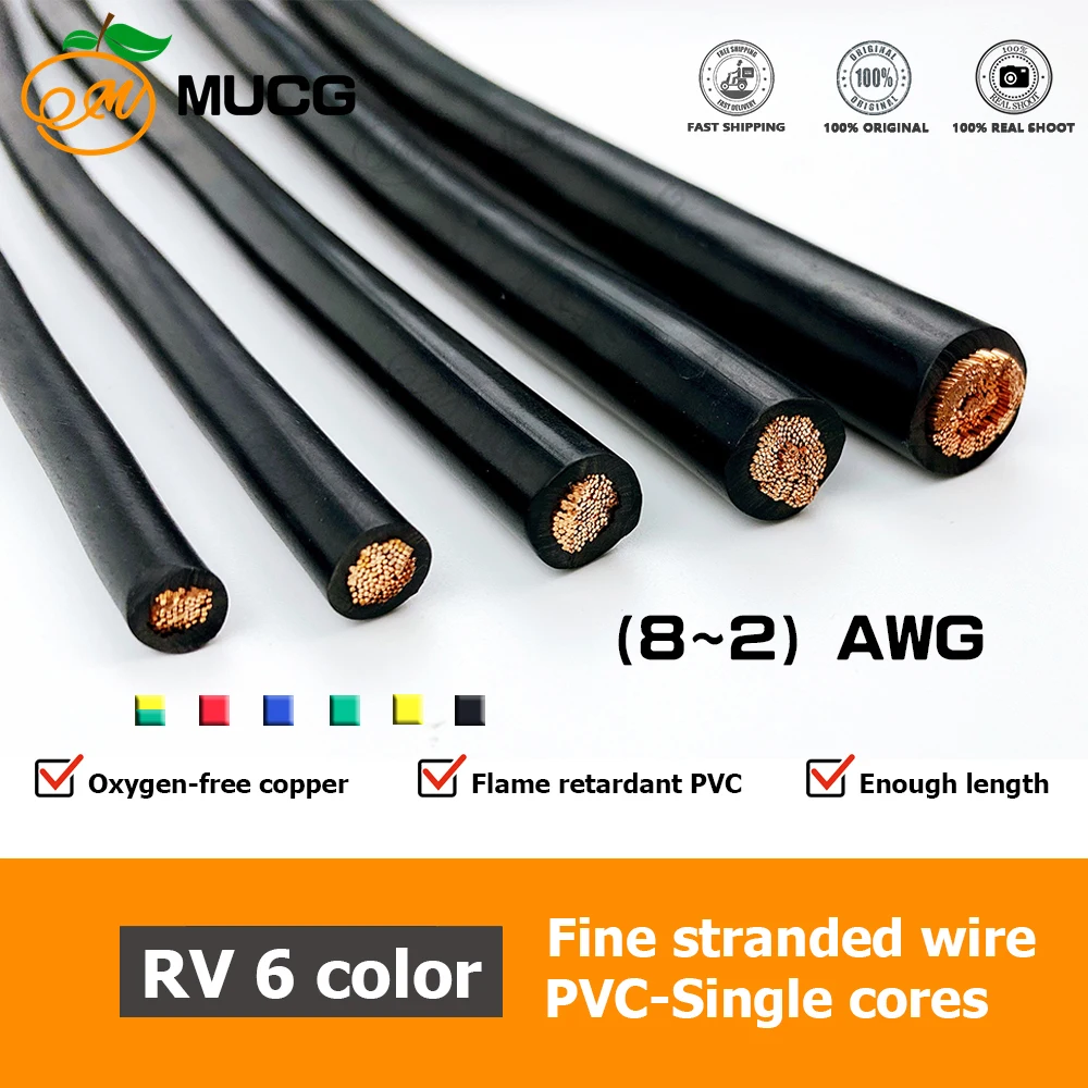 

Electric wire 220V Strand Copper Cable red Electrical wires Wiring PVC Power Start cables 8 6 4 3 2 awg 8awg 6awg 4awg 3awg 2awg