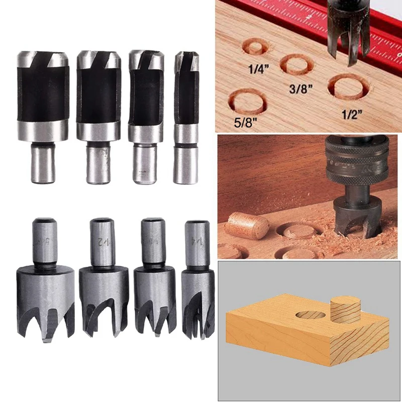 Woodworking Drilling Or Chamfer Tool 8Pc wood Plug Cutter 6Pcs 1/4 Inch Hex Shank 5 Flute 90 Degree Countersink Drill Bits 7Pcs | Дом и сад