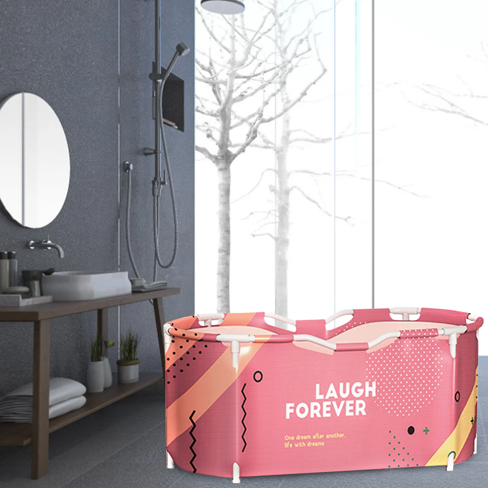 

Foldable Bathtub Suit Durable Comfortable Large Bath Tub Barrel Bucket Waterproof For Adult Family Spa Baby Household Bathing