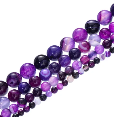 purple agents Натуральный Камень Бисер для изготовления ювелирных изделий браслет Цепочки и ожерелья тигровый глаз и лавовый камень Свободные Круглые бусины Diy аксессуары для рукоделия - Цвет: purple agents