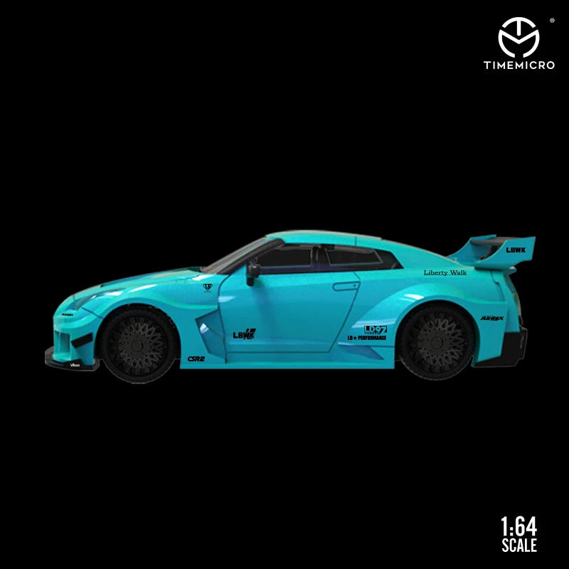 TimeMicro 1:64 LBWK LB производительность Nissan GTR R35 LB3.0 синяя литая модель автомобиля |