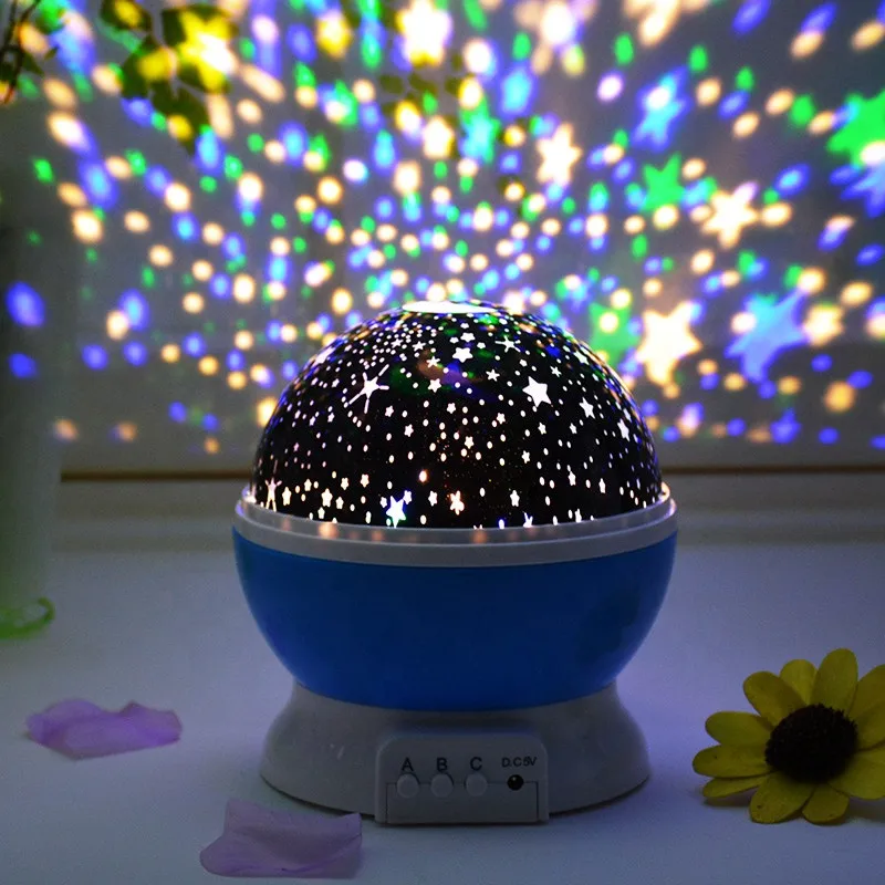 

Starry Sky LED Night Stage Light Projector Battery USB Charging Colour Automatic Rotating Novelty Baby Christmas Birthday Gift