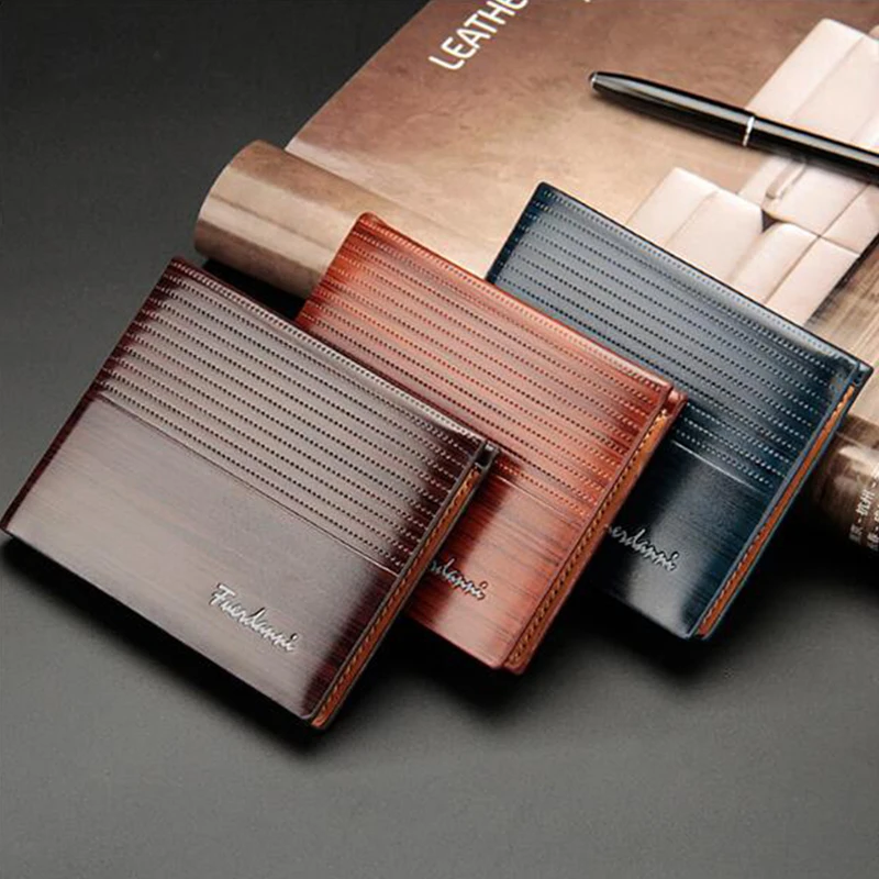 Мужской кошелек дизайнерский Известный люксовый бренд короткие кожаные