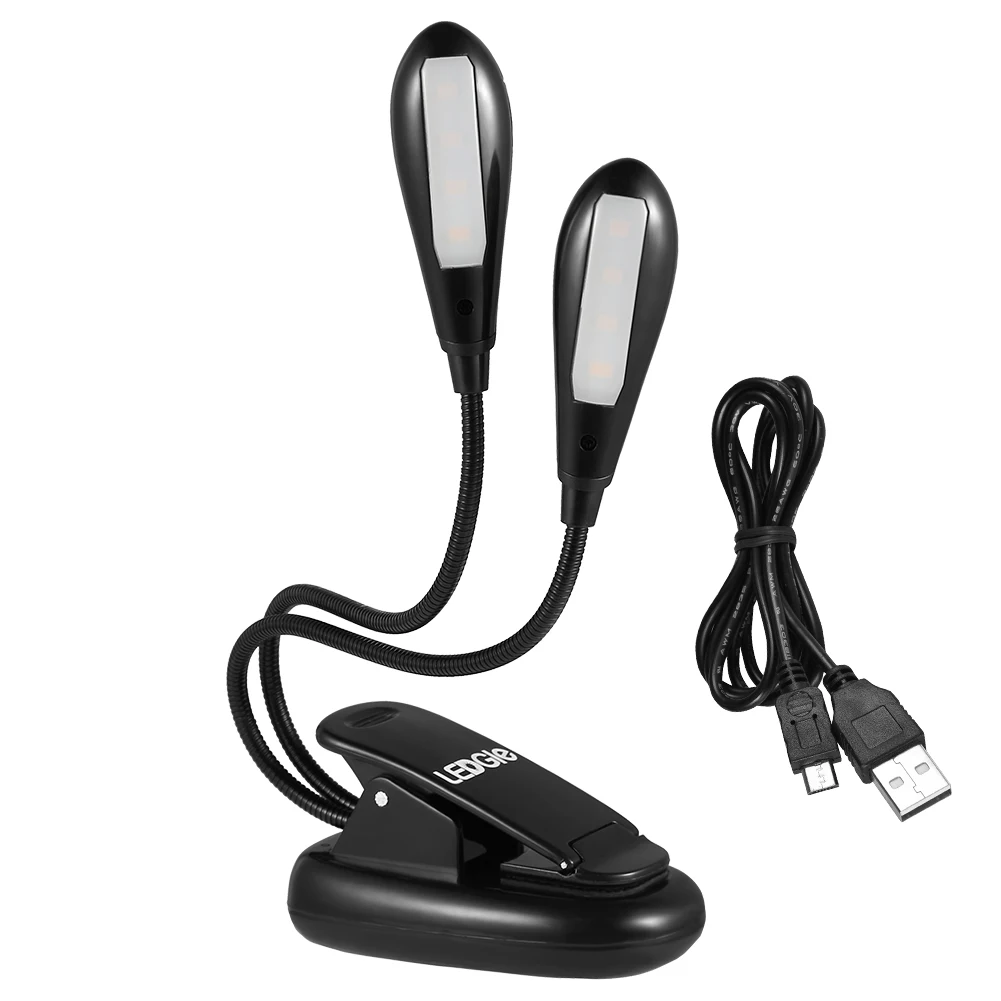 USB Перезаряжаемый светильник для чтения книг с зажимом светодиодный 8 светодиодный s лампа для чтения компактный Luz 4 режима яркости светильник s 5V 4 светодиодный кронштейн настольные лампы