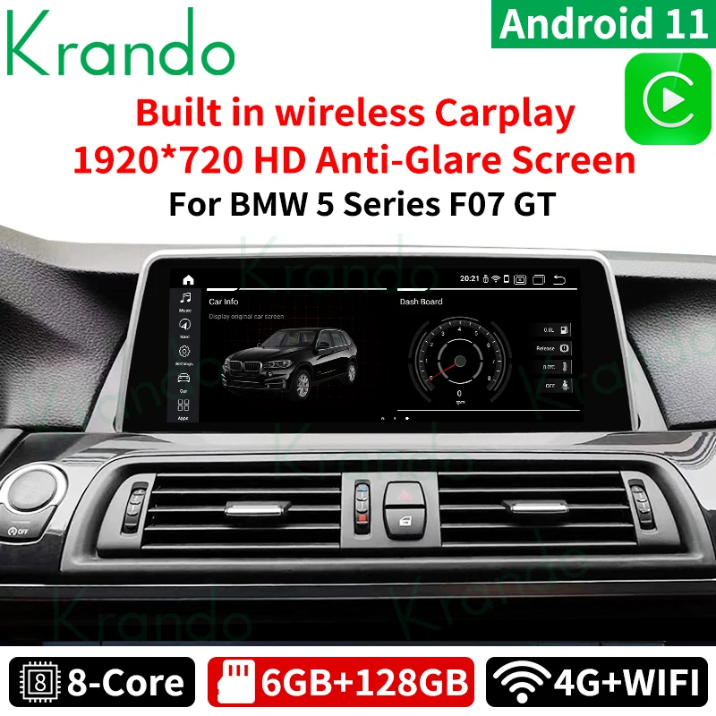 Автомобильный радиоприемник Krando 10 25 дюймов Android 11 GPS-навигатор для BMW 5 серии GT F07